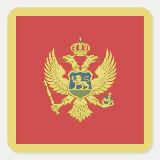 Montenegro vlag vierkante sticker (Voorkant)