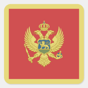 Montenegro vlag vierkante sticker
