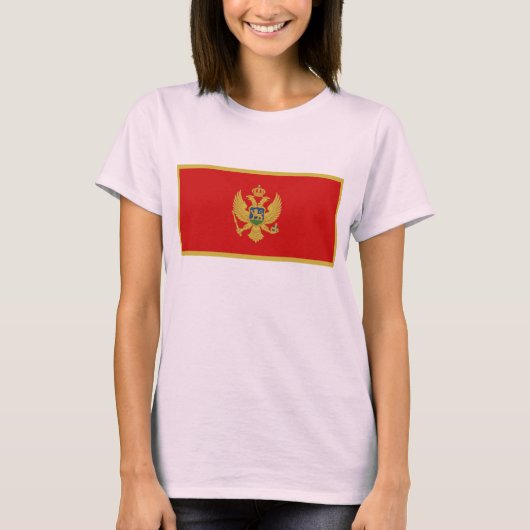 Montenegro vlag x kaart T-Shirt (Voorkant)