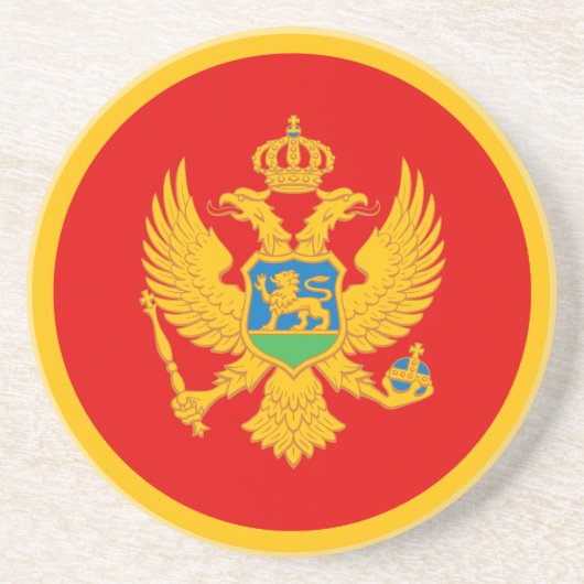 Montenegro vlag zandsteen onderzetter (Voorkant)