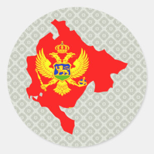 Montenegro Vlaggenkaart op ware grootte Ronde Sticker