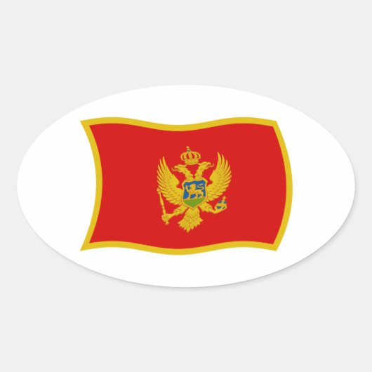 Montenegro Vlagsticker Ovale Sticker (Voorkant)
