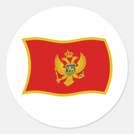 Montenegro Vlagsticker Ronde Sticker (Voorkant)