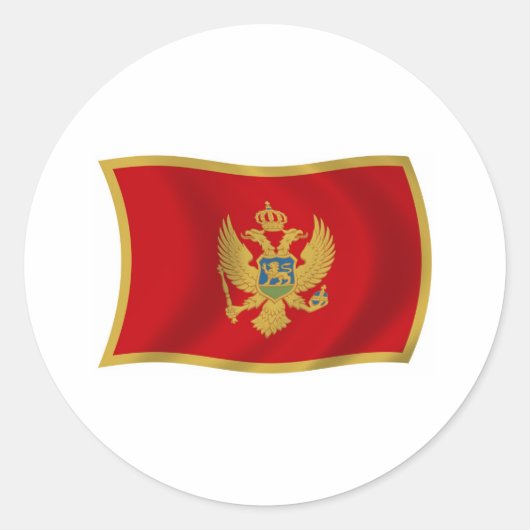 Montenegro Vlagsticker Ronde Sticker (Voorkant)