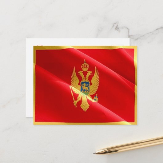 Montenegro - Waving Flag - Briefkaart (Voorkant / Achterkant in situ)