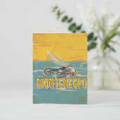 Montenegro zeilen vintage reisposter briefkaart (Staand voorkant)
