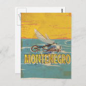 Montenegro zeilend vintage reis poster briefkaart (Voorkant / Achterkant)
