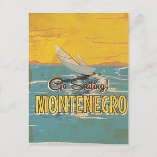 Montenegro zeilend vintage reis poster briefkaart