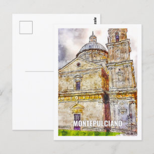 Montepulciano Frankrijk Travel Place Waterverf Briefkaart