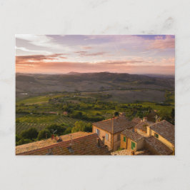Montepulciano Italië Landschap, Wijngaarden en Hui Briefkaart