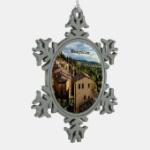 Montepulciano, Toscana, Italië Tin Sneeuwvlok Ornament (Links)