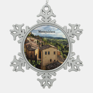 Montepulciano, Toscana, Italië Tin Sneeuwvlok Ornament