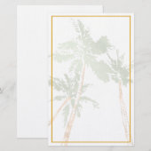 Montera Blad Gouden Rand Tropisch Briefpapier (Voorkant / Achterkant)