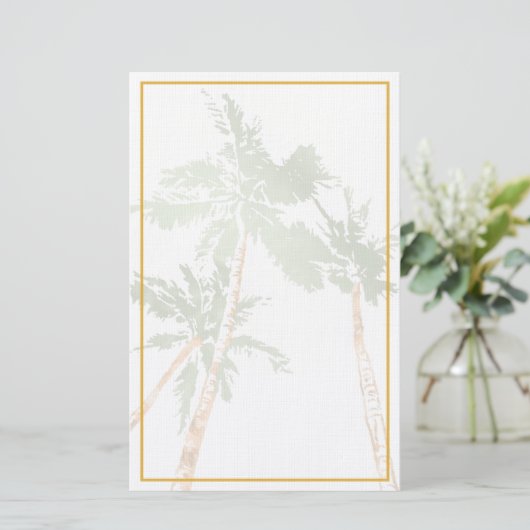 Montera Blad Gouden Rand Tropisch Briefpapier (Staand voorkant)
