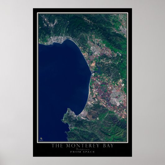 Monterey Bay California Satellite Poster Map (Voorkant)