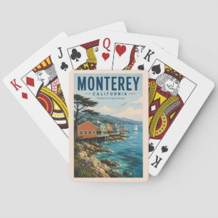 Monterey Bay Californië Illustratie Reis Kunst Pokerkaarten
