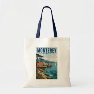Monterey Bay Californië Illustratie Reis Kunst Tote Bag