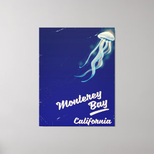 Monterey Bay Californië Kwalletje vintage reis Canvas Afdruk