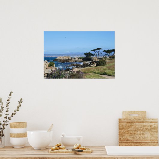 Monterey Bay Coastline, lentesfoto Poster (Keuken)