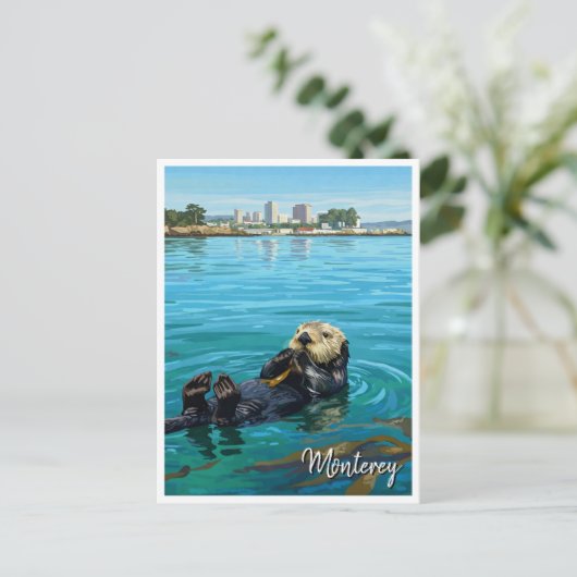 Monterey Bay Zee Otter Californië Reizen Briefkaart (Staand voorkant)