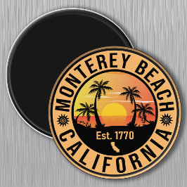 Monterey Beach California Retro Sunset Souvenirs Magneet