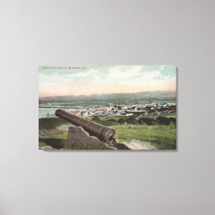 Monterey, CA - Bird's Eye Uitzicht of Monterey Canvas Afdruk