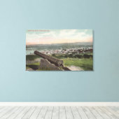 Monterey, CA - Bird's Eye Uitzicht of Monterey Canvas Afdruk (Insitu (Houten vloer))