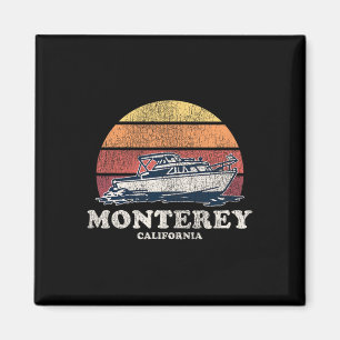 Monterey Ca Boating 70s Retro Boat Design Magneet