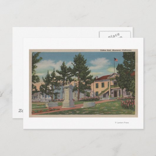 Monterey, CA - Colton Hall Uitzicht en Motivering Briefkaart (Voorkant / Achterkant)