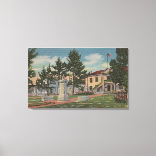 Monterey, CA - Colton Hall Uitzicht en Motivering Canvas Afdruk (Voorkant)