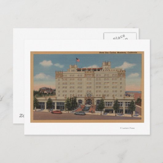 Monterey, CA - Hotel San Carlos Uitzicht Briefkaart (Voorkant / Achterkant)