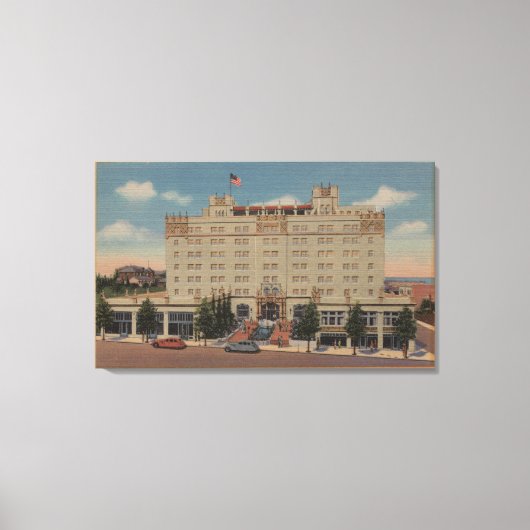 Monterey, CA - Hotel San Carlos Uitzicht Canvas Afdruk (Voorkant)