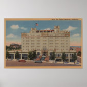 Monterey, CA - Hotel San Carlos Uitzicht Poster (Voorkant)