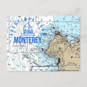 Monterey CA Nautical Chart Briefkaart