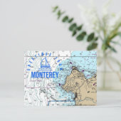 Monterey CA Nautical Chart Briefkaart (Staand voorkant)