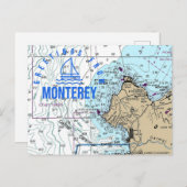 Monterey CA Nautical Chart Briefkaart (Voorkant / Achterkant)