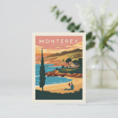 Monterey California Beach Briefkaart (Staand voorkant)