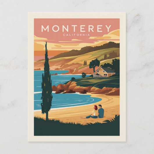 Monterey California Beach Briefkaart (Voorkant)