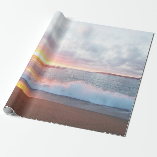 Monterey California Beach Waves Sunset Foto Cadeaupapier (Uitgerold)