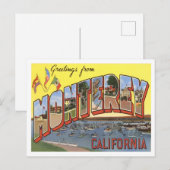 Monterey, California  Big Letters Briefkaart (Voorkant / Achterkant)