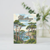 Monterey California Cypress Trees aan de kust van Briefkaart (Staand voorkant)