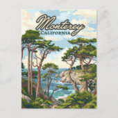 Monterey California Cypress Trees aan de kust van Briefkaart (Voorkant)