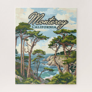 Monterey California Cypress Trees aan de kust van Legpuzzel