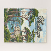 Monterey California Cypress Trees aan de kust van  Legpuzzel (Horizontaal)