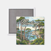 Monterey California Cypress Trees aan de kust van  Magneet (Voorkant / Achterkant)