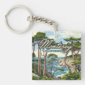 Monterey California Cypress Trees aan de kust van  Sleutelhanger (Voorkant)