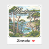 Monterey California Cypress Trees aan de kust van  Sticker (Vel)