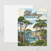 Monterey California Cypress Trees Ocean Coast Kaar (Voorkant / Achterkant)