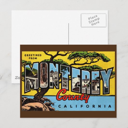 Monterey California  Greeting Briefkaart (Voorkant / Achterkant)