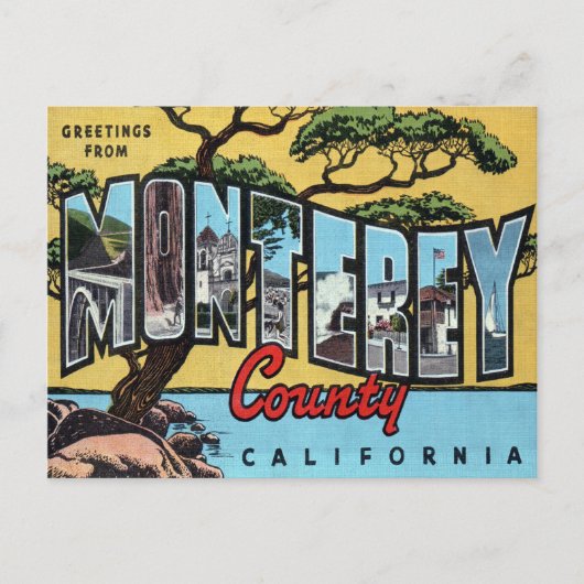 Monterey California Large Letter Briefkaart (Voorkant)